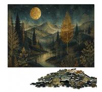 Fantasy Enchanted Forest Under Moonlight Jigsaw Puzzle, 1000 Pieces | Adult Puzzle - tabletop activity for adults in spare time.