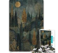 Fantasy Enchanted Forest Under Moonlight Jigsaw Puzzle, 500 Pieces | Clear image details: solo or shared leisure on weekends.