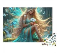 Fantasy Fairy 1000 Piece Jigsaw Puzzle Elf with Flowing Hair - Brainteasing Challenge for Adults70x50cm/1000pcs