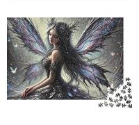 Fantasy Fairy Queen 1000 Piece Relaxation Puzzle for Adults Dark Gothic Winged Fairy Premium Thick Sturdy Challenging Stress Relief 52x38cm/1000pcs