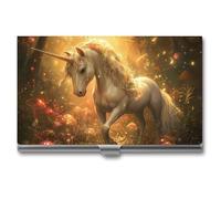 Fantasy Fairy Unicorm Business Card Holder Slim Case Metal | pocket size 3.7*2.2",easy to carry,professional,waterproof,larage capacity