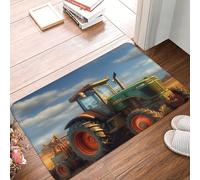 Fantasy Farm Tractor Door Mat Indoor Outdoor Welcome Mat Resist Dirt Entryway Mat Low Profile Floor Mat Front Doormat Non-Slip Bath Mats Absorbent Flannel Area Rug 24 x 16 in