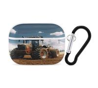 Fantasy Farm Tractor Earbuds Organizer Shockproof Protective Airpods Pro Cover with Carabiner Clip Anti Fall Carrying Earphone Case Cover for Airpods Pro 2nd Generation White