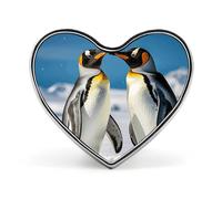 Fantasy Farm Tractor Fashion Heart Brooch Pins Lightweight Enamel Lapel Pin for Women Men, Hat Bag Jacket Clothing Accessory Jewelry Gift, Young Penguins With Snow, Love form