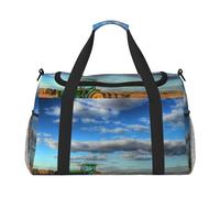 Fantasy Farm Tractor Large Travel Duffle Bag with Shoulder Strap,Water-Resistant Twill Weekender Bag for Men Women,Spacious Carryall Gym Bag