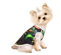 Fantasy Farm Tractor print Dog Shirts for Small Dogs Stretchy T-Shirts Lightweight Tank Top Sleeveless Striped Vest