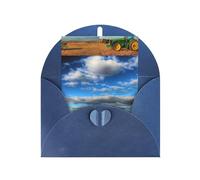 Fantasy Farm Tractor Printing Blank Pearl Paper Greeting Card,Vertical Notecards Designs, Envelopes For Thank You, Invitations