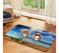 Fantasy Farm Tractor Printing Pet Absorbent Tablecloth, Special Pad For Pet Bowls, Rollable For Storage, Ideal For Pet Bowls