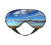 Fantasy Farm Tractor Printing Soft Eye Mask,Double-Sided Soft Eye Cover for Sleep,Travel,Yoga, Adjustable Strap, Blocks Light