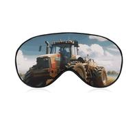 Fantasy Farm Tractor Sleep Mask Comfort Travel Eye Masks with Adjustable Elastic Strap Soft Funny Block Light Sleep Eye Cover for Side Sleeper for Nap Men Women Gift