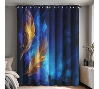 Fantasy Feather Blackout Curtains 90x108 Inch, 2 Panels, 55 Drop