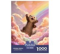 Fantasy Ferret Puzzles 1000 Piece Challenge Toy Adults And Children Rainbow Sky Puzzle Game Family Fun Jigsaws Puzzles Relaxing Time Home Decoration Gift 38x26cm/1000pcs