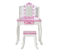 Fantasy Fields Kids Dressing Table Vanity & Stool with Tri-Fold LED Mirror