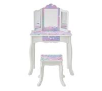 Fantasy Fields Kids Vanity Table & Stool with Tri-Fold Mirror and Drawer