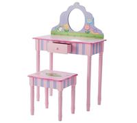 Fantasy Fields By Teamson Childrens Play Wooden Vanity Table, Stool Set & Mirror TD-13245A