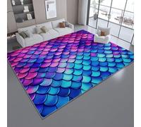 Fantasy Fish Pink Purple Area Rug 50 x 80 cm - Super Soft High-Pile Multicolor Floor Carpet, Non-Shedding, Easy-Care Rug for Living Room Bedroom Kitchen and Dining Room