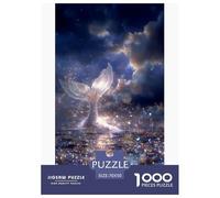 Fantasy Fish Tail 3D Paper Puzzle Game 70x50cm/1000pcs, Magical Glitter - Educational And Creative, Stress-relief And Unique Decoration, Great Gift for Everyone