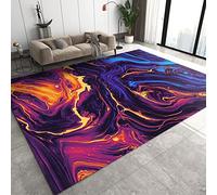 Fantasy Flame Bloom Design Area Rugs, Abstract Marble Internal Texture Interior Carpet, Large Rug Non-slip and Washable, Decorating Living Room Bedroom Corridor Children's Room Balcony-100 x 140 cm