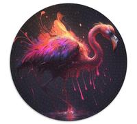 Fantasy Flamingo 1000 Piece Jigsaw Puzzles for Adults Round Puzzle 1000 Pieces Jigsaw Creative Family Game & Home Decor, for Teenagers 67.5x67.5cm