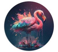 Fantasy Flamingo Jigsaw Puzzles for Adults 1000 1000 Pieces Round Puzzles for Adults Perfect DIY Art Decor Or Birthday Gift 67.5x67.5cm