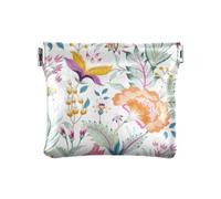 Fantasy Floral Jacobean Embroidery Women's Leather Coin Purses Pouches Convenient Clasp Wallet Card Holder for Women, Fantasy Floral Jacobean, 4.33"(L) x 3.74"(W) x 0.39"(H), Classic