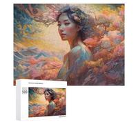 Fantasy Floral Portrait Artwork Picture Puzzle for Adults, 500 PCS