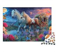 Fantasy Flower Carriage Puzzle 1000Pc Two-horse Parade Jigsaw Puzzles Family Puzzle Game with Extra Fun Challenges 100% Recycled Cardboard for Decorative Gifts 70x50cm/1000pcs