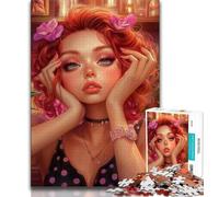 Fantasy Flower Girl Jigsaw Puzzles for Teenagers 1000,Challenging Game And Family Play with Fully Interlocking Randomly Shaped Pieces 38x52cm