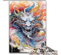 Fantasy Flying Dragon Jigsaw Puzzles for Adults Teenagers Jigsaws Puzzle, Challenging Game And Family Play with Matching Poster And Trivia Sheet (50x75cm)