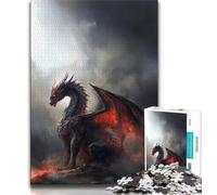 Fantasy Flying Dragon Jigsaws Puzzles 1000 Pieces for Adults Gifts,Stress Reliever Staycation Kill Time with Matching Poster And Trivia Sheet (50x75cm)