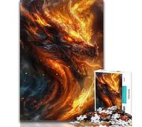 Fantasy Flying Dragon Puzzles for Adults Teens 1000pc Puzzle,Challenging Game And Family Play with Fully Interlocking Randomly Shaped Pieces (75x50cm)