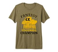 Fantasy Football 4X Champion Four Time Champ Trophy Winner Premium T-Shirt