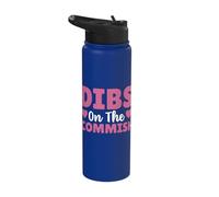 Fantasy Football Commissioner Wife Dibs On The Commish Stainless Steel Insulated Water Bottle