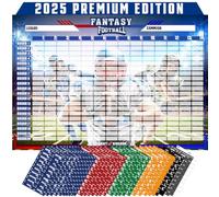 Fantasy Football Draft Board 2024-2025 Kit - Extra Large Set with 453 Player Labels - XL Football Draft Board with 14 Teams, 20 Rounds