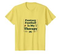 Fantasy Football is My Therapy: Sports Enthusiast Gift T-Shirt, Kids, Lemon, 12 Years