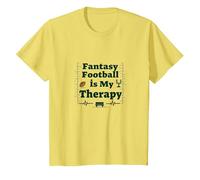 Fantasy Football is My Therapy: Sports Enthusiast Gift T-Shirt, Kids, Lemon, 8 Years