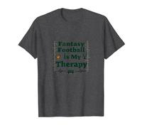 Fantasy Football is My Therapy: Sports Enthusiast Gift T-Shirt, Men, Dark Heather Grey, 6XL
