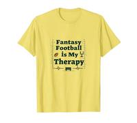 Fantasy Football is My Therapy: Sports Enthusiast Gift T-Shirt, Men, Lemon, M