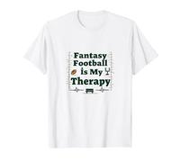 Fantasy Football is My Therapy: Sports Enthusiast Gift T-Shirt, Men, White, 6XL