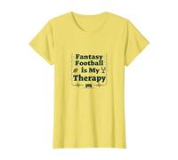 Fantasy Football is My Therapy: Sports Enthusiast Gift T-Shirt, Women, Lemon, XXL