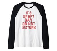 Fantasy Football It's Draft Day Do Not Disturb Distressed Raglan Baseball Tee