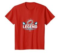 Fantasy Football Legend: Champion Strategist's Glory T-Shirt, Kids, Red, 10 Years