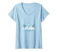 Fantasy Football Legend: Champion Strategist's Glory V-Neck T-Shirt, Women, Baby Blue, XXL