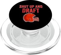 Fantasy Football Shut Up and Draft Football Red Retro Helmet PopSockets PopGrip for MagSafe