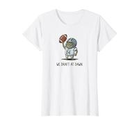 Fantasy Football, We Draft At Dawn, Funny Fall, Value Graphic T-Shirt, Women, White, S
