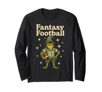 Fantasy Football Wizard Frog Player Draft Day Long Sleeve T-Shirt