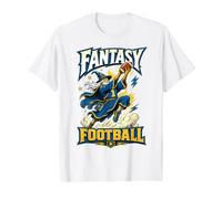 Fantasy Football Wizard Quarterback Meme RPG Dad Joke Value Graphic T-Shirt, Men, White, XL