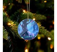Fantasy Forest Acrylic Christmas Ornaments - Circular Christmas Tree Decorations Ornament, Winter Holiday Keepsake Pendant for Fireplace, Mantel, Wreath Holiday Party Decor