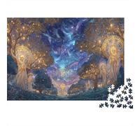 Fantasy Forest Angels 1000 Piece Gift Giving Puzzle for Adults Magical Forest Glowing Trees Premium Thick Sturdy Vibrant Challenging Hard Stress Relief 70x50cm/1000pcs