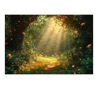 Fantasy Forest Backdrop Mysterious Sunrays Magical Enchanted Forests Photography Background Whimsical Magic Woodland Wonderland Backdrop for Kids Children Hiking Birthday Background Props 7x5ft